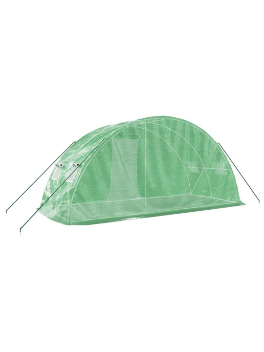 Skleník s ocelovým rámem zelený 10 m² 5 x 2 x 2,3 m