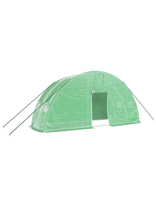 Skleník s ocelovým rámem zelený 12 m² 6 x 2 x 2,85 m