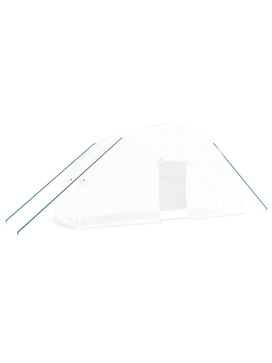 Skleník s ocelovým rámem bílý 12 m² 6 x 2 x 2,85 m