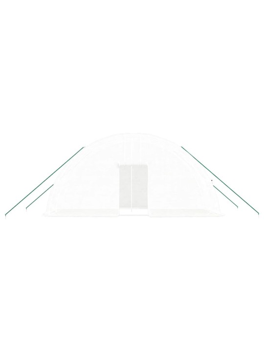 Skleník s ocelovým rámem bílý 12 m² 6 x 2 x 2,85 m