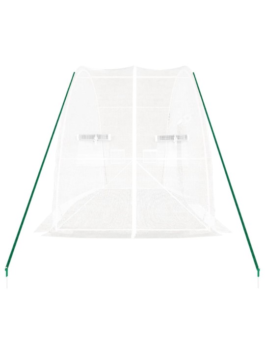 Skleník s ocelovým rámem bílý 12 m² 6 x 2 x 2,85 m