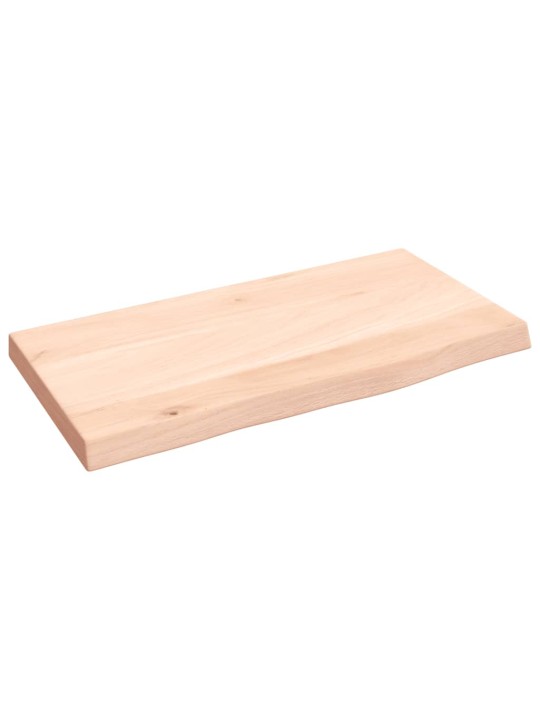 Nástěnná police 40 x 20 x 2 cm neošetřené masivní dubové dřevo