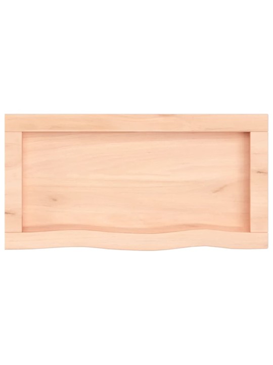 Nástěnná police 60x30x(2-4) cm neošetřené masivní dubové dřevo