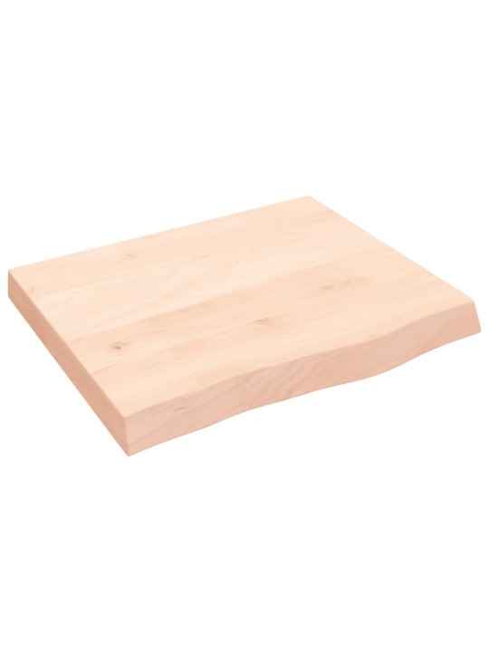Nástěnná police 60x50x(2-6) cm neošetřené masivní dubové dřevo