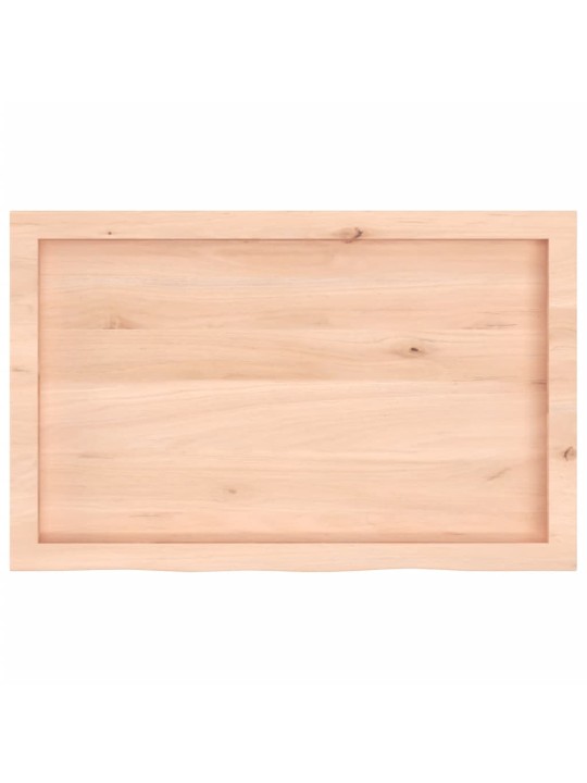 Nástěnná police 80x50x(2-6) cm neošetřené masivní dubové dřevo
