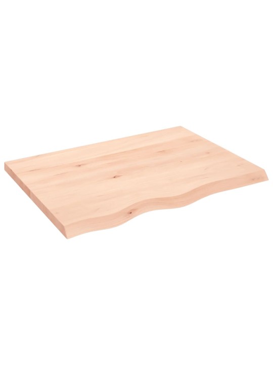 Nástěnná police 80x60x(2-4) cm neošetřené masivní dubové dřevo
