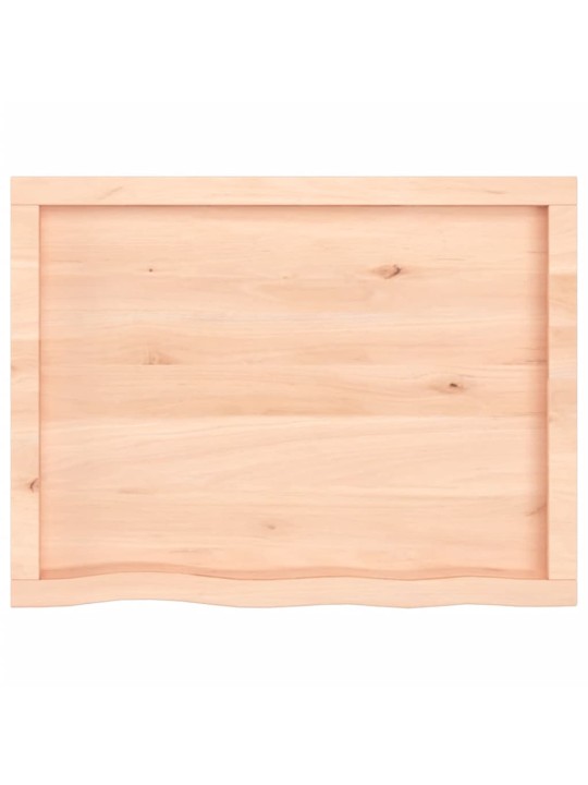 Nástěnná police 80x60x(2-6) cm neošetřené masivní dubové dřevo