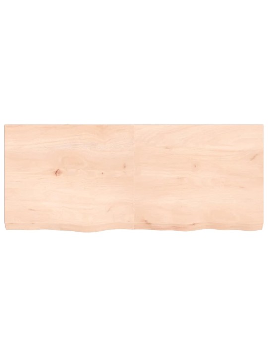 Nástěnná police 120x50x(2-6) cm neošetřené masivní dubové dřevo