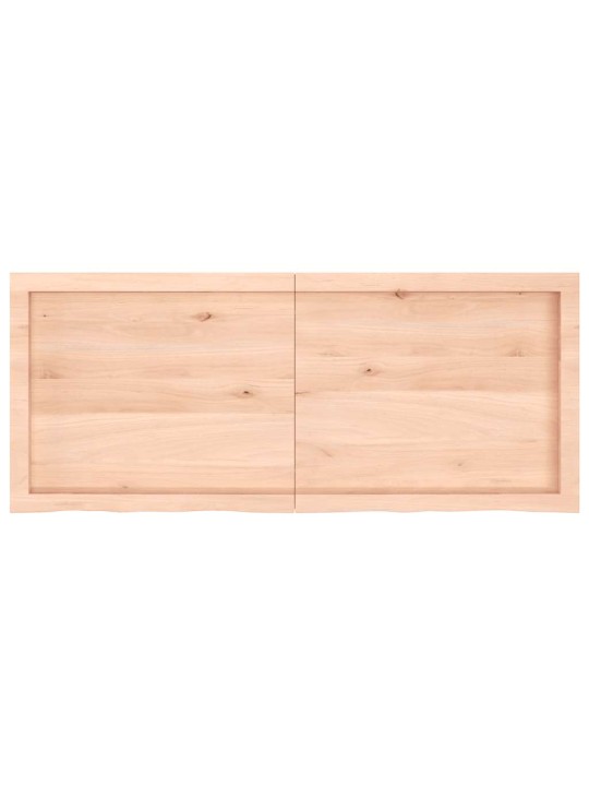 Nástěnná police 120x50x(2-6) cm neošetřené masivní dubové dřevo