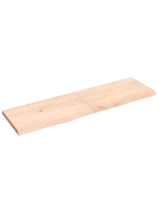 Nástěnná police 140x40x(2-4) cm neošetřené masivní dubové dřevo