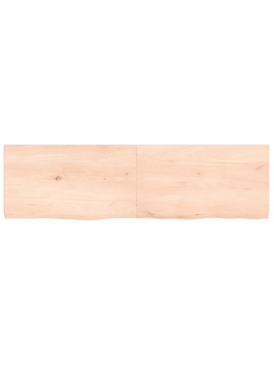 Nástěnná police 140x40x(2-4) cm neošetřené masivní dubové dřevo