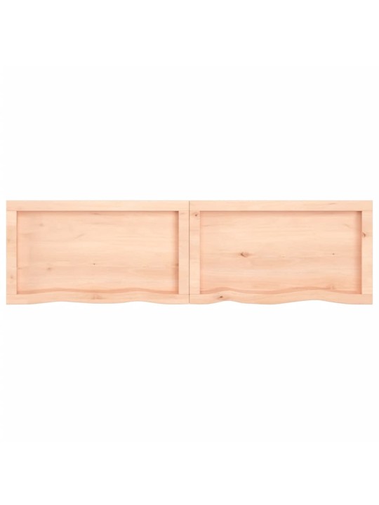 Nástěnná police 140x40x(2-4) cm neošetřené masivní dubové dřevo