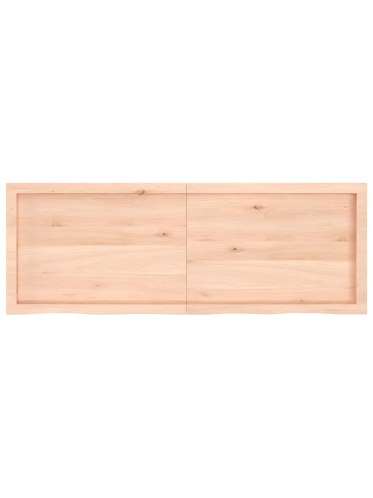 Nástěnná police 140x50x(2-4) cm neošetřené masivní dubové dřevo
