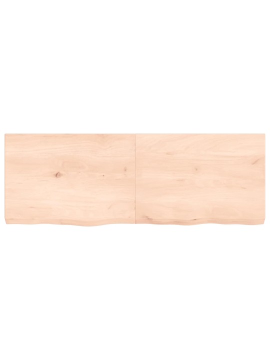 Nástěnná police 140x50x(2-6) cm neošetřené masivní dubové dřevo