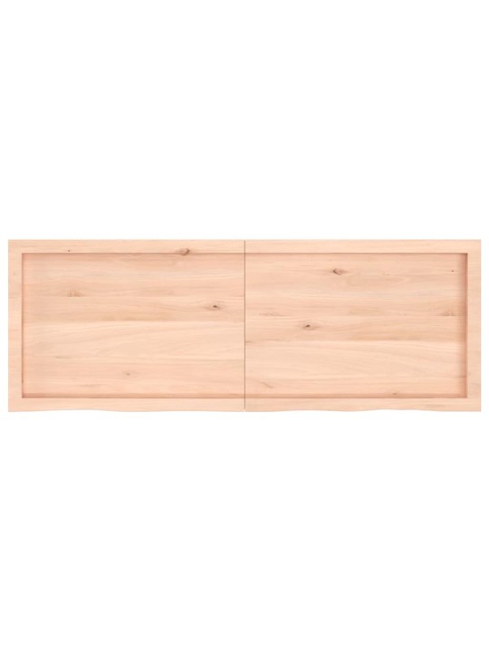 Nástěnná police 140x50x(2-6) cm neošetřené masivní dubové dřevo