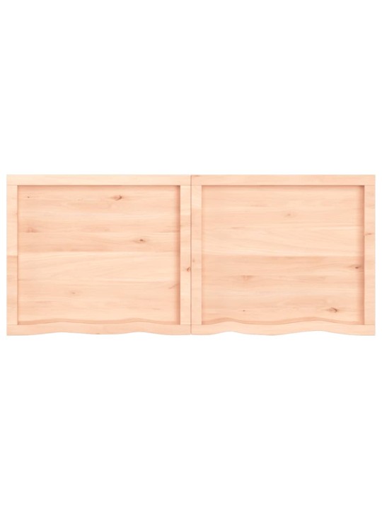 Nástěnná police 140x60x(2-4) cm neošetřené masivní dubové dřevo
