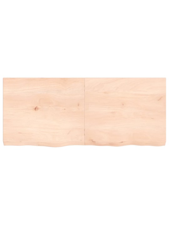 Nástěnná police 140x60x(2-6) cm neošetřené masivní dubové dřevo