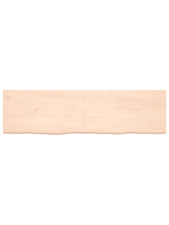 Nástěnná police 180x50x(2-4) cm neošetřené masivní dubové dřevo