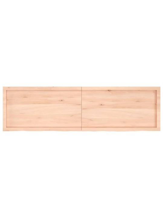 Nástěnná police 180x50x(2-4) cm neošetřené masivní dubové dřevo