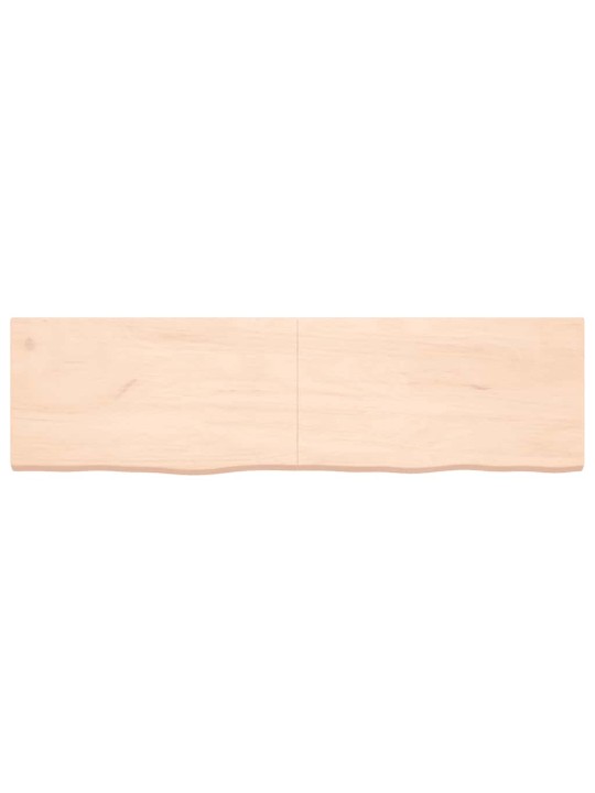 Nástěnná police 180x50x(2-6) cm neošetřené masivní dubové dřevo