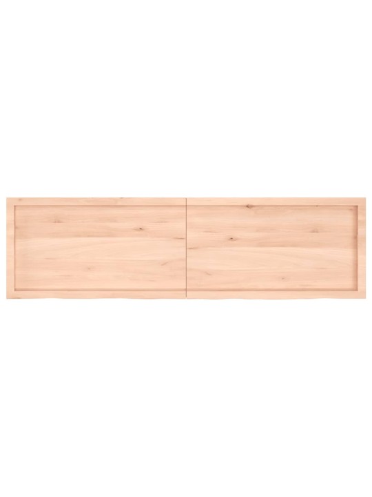 Nástěnná police 180x50x(2-6) cm neošetřené masivní dubové dřevo