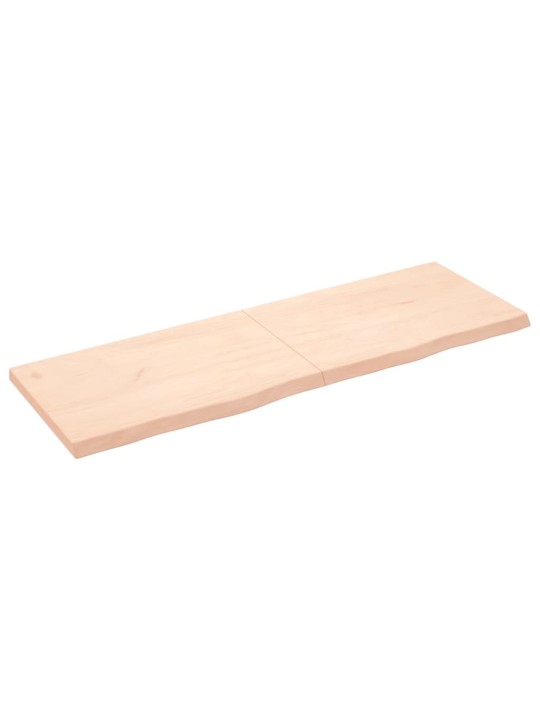 Nástěnná police 180x60x(2-6) cm neošetřené masivní dubové dřevo