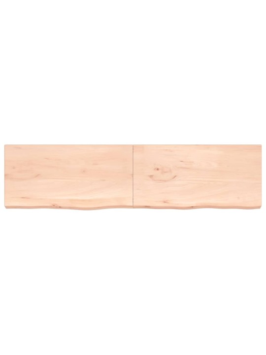 Nástěnná police 200x50x(2-6) cm neošetřené masivní dubové dřevo