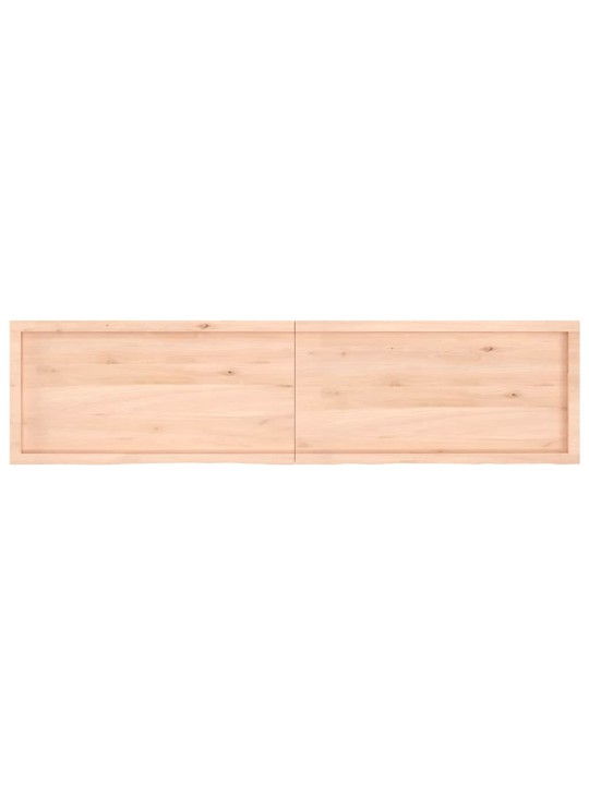 Nástěnná police 200x50x(2-6) cm neošetřené masivní dubové dřevo