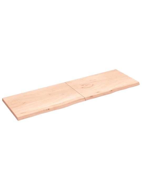 Nástěnná police 200x60x(2-4) cm neošetřené masivní dubové dřevo