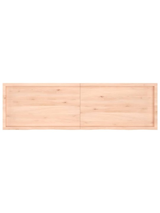 Nástěnná police 200x60x(2-4) cm neošetřené masivní dubové dřevo