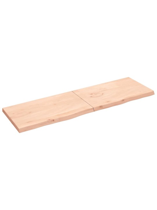 Nástěnná police 200x60x(2-6) cm neošetřené masivní dubové dřevo