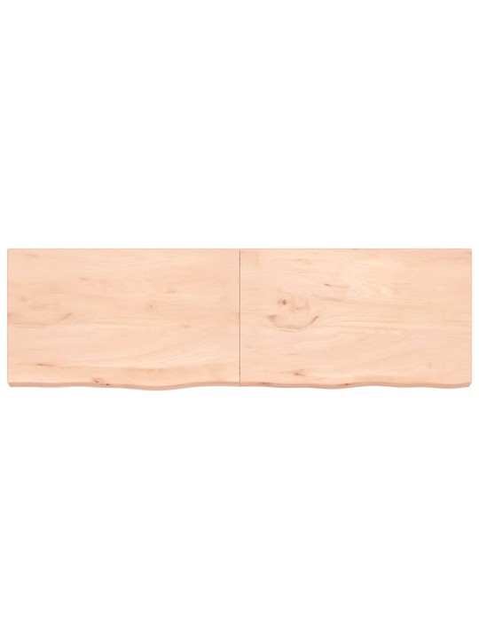 Nástěnná police 200x60x(2-6) cm neošetřené masivní dubové dřevo