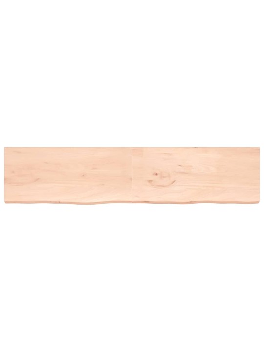 Nástěnná police 220x50x(2-4) cm neošetřené masivní dubové dřevo