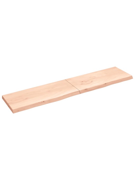 Nástěnná police 220x50x(2-6) cm neošetřené masivní dubové dřevo