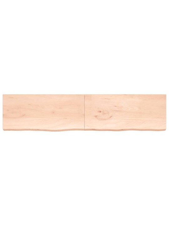 Nástěnná police 220x50x(2-6) cm neošetřené masivní dubové dřevo