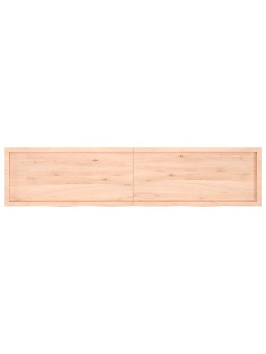 Nástěnná police 220x50x(2-6) cm neošetřené masivní dubové dřevo