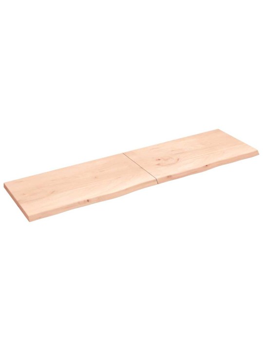 Nástěnná police 220x60x(2-4) cm neošetřené masivní dubové dřevo