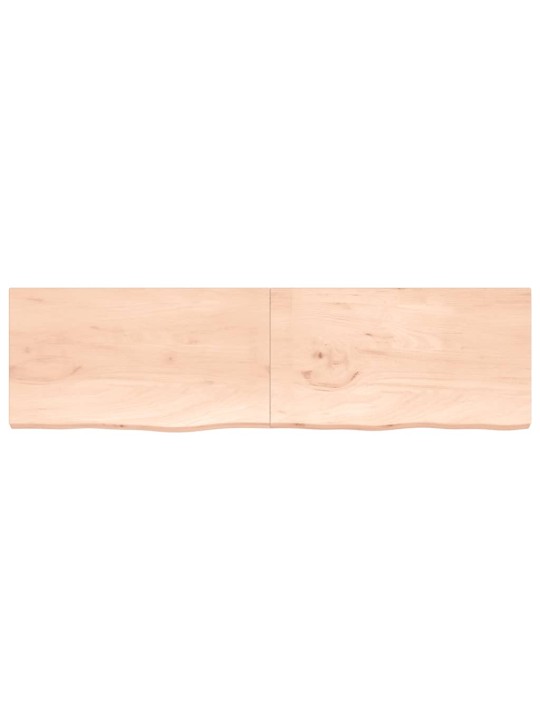 Nástěnná police 220x60x(2-4) cm neošetřené masivní dubové dřevo
