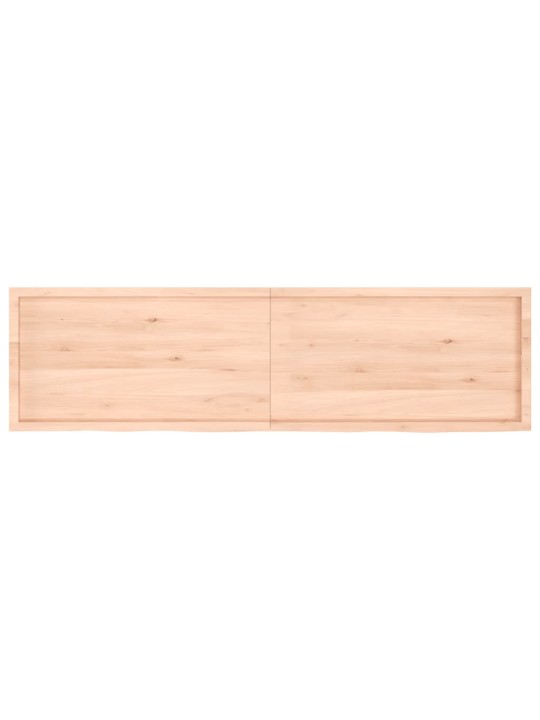 Nástěnná police 220x60x(2-4) cm neošetřené masivní dubové dřevo
