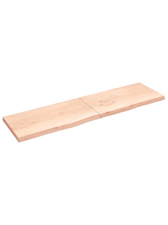 Nástěnná police 220x60x(2-6) cm neošetřené masivní dubové dřevo