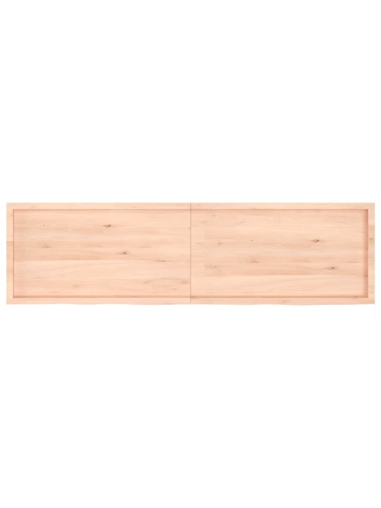 Nástěnná police 220x60x(2-6) cm neošetřené masivní dubové dřevo