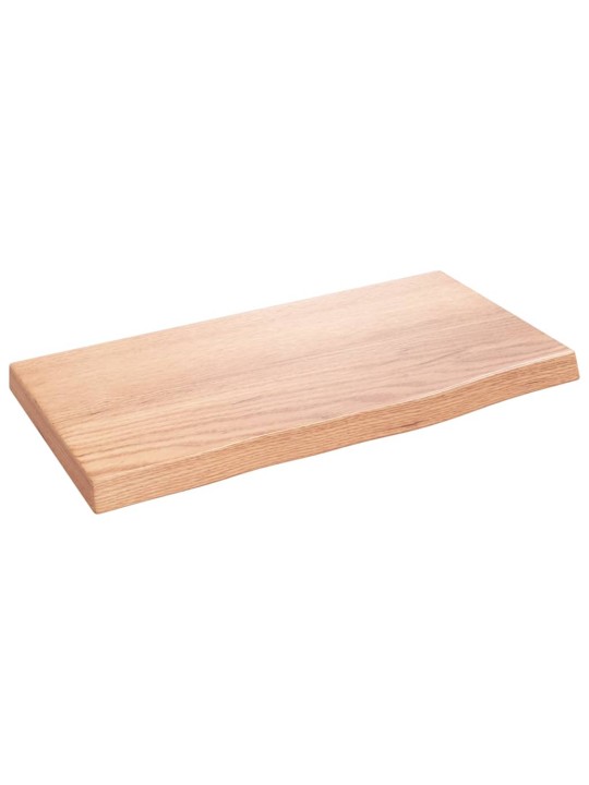 Nástěnná police světle hnědá 40x20x2 cm ošetřený masivní dub