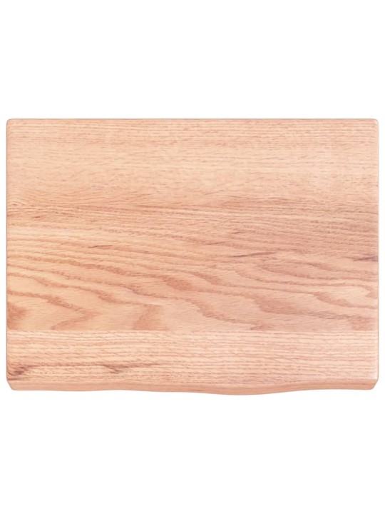 Nástěnná police světle hnědá 40x30x(2-4)cm ošetřený masivní dub