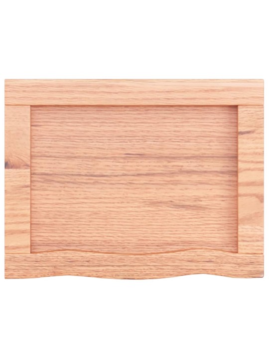 Nástěnná police světle hnědá 40x30x(2-4)cm ošetřený masivní dub