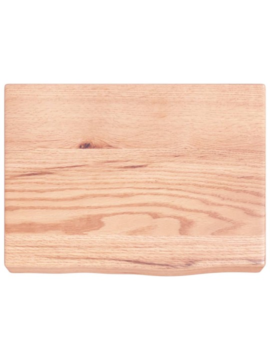 Nástěnná police světle hnědá 40x30x(2-6)cm ošetřený masivní dub