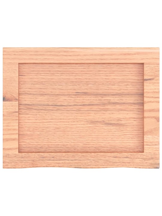 Nástěnná police světle hnědá 40x30x(2-6)cm ošetřený masivní dub