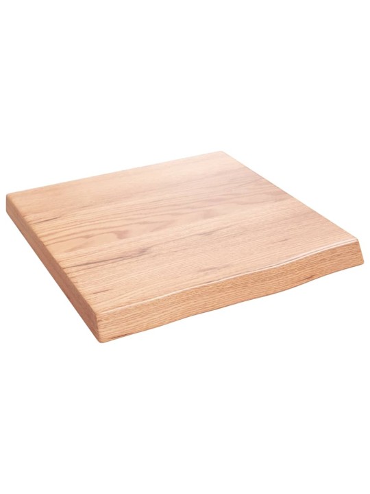 Nástěnná police světle hnědá 40x40x(2-4)cm ošetřený masivní dub