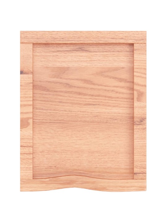 Nástěnná police světle hnědá 40x50x(2-4)cm ošetřený masivní dub