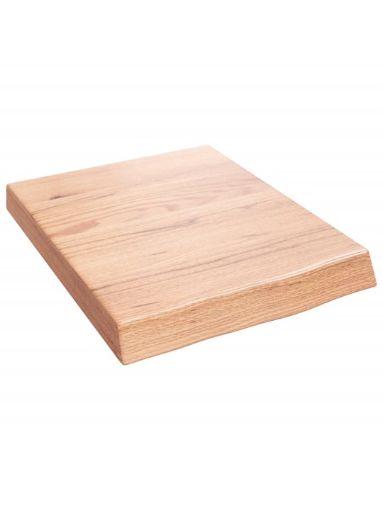 Nástěnná police světle hnědá 40x50x(2-6)cm ošetřený masivní dub