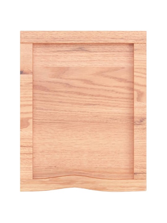 Nástěnná police světle hnědá 40x50x(2-6)cm ošetřený masivní dub